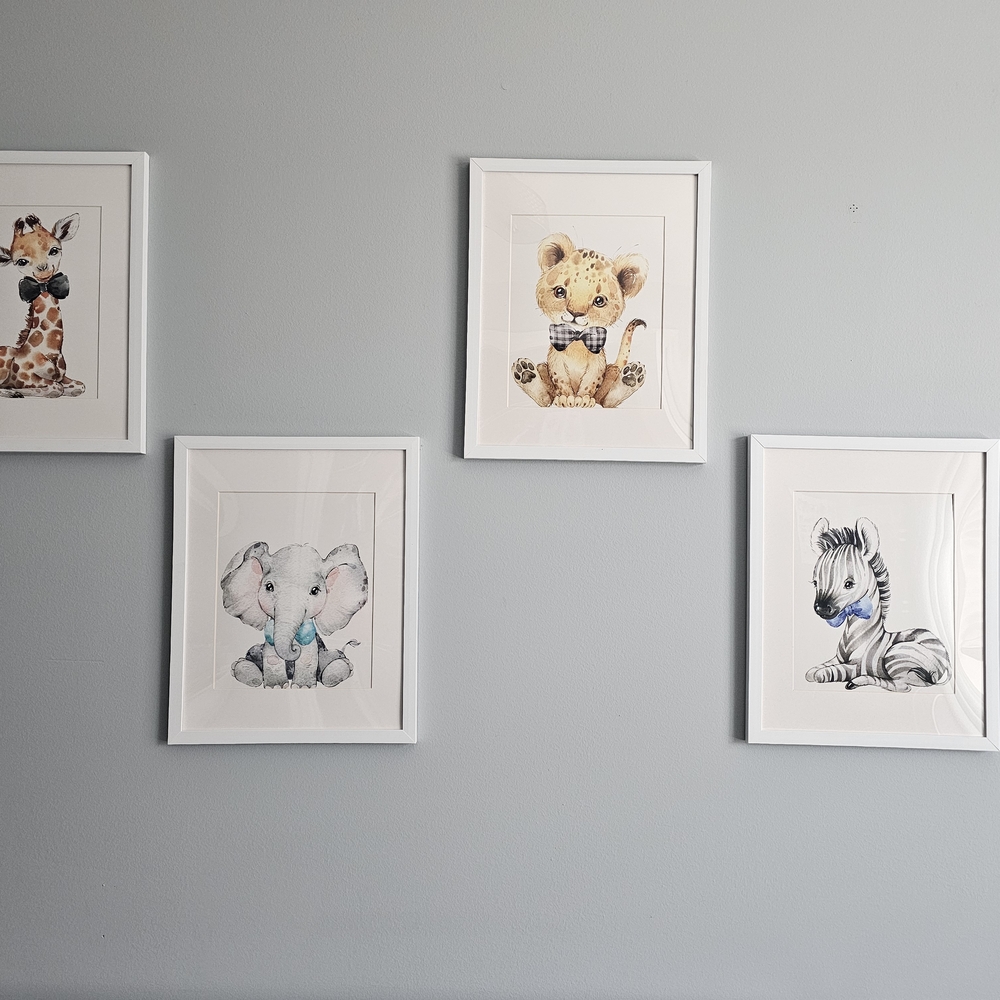 Set of 4 Animal Nursery Wall Art Prints